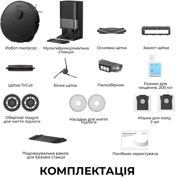 Робот-пилосос Dreame L40 Ultra AE (RLL77SE-BLACK)фото10