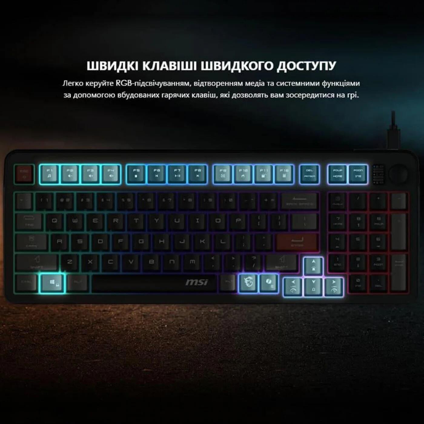 Игровая клавиатура MSI FORGE GK110 Black (S11-04UA226-HH9) фото 