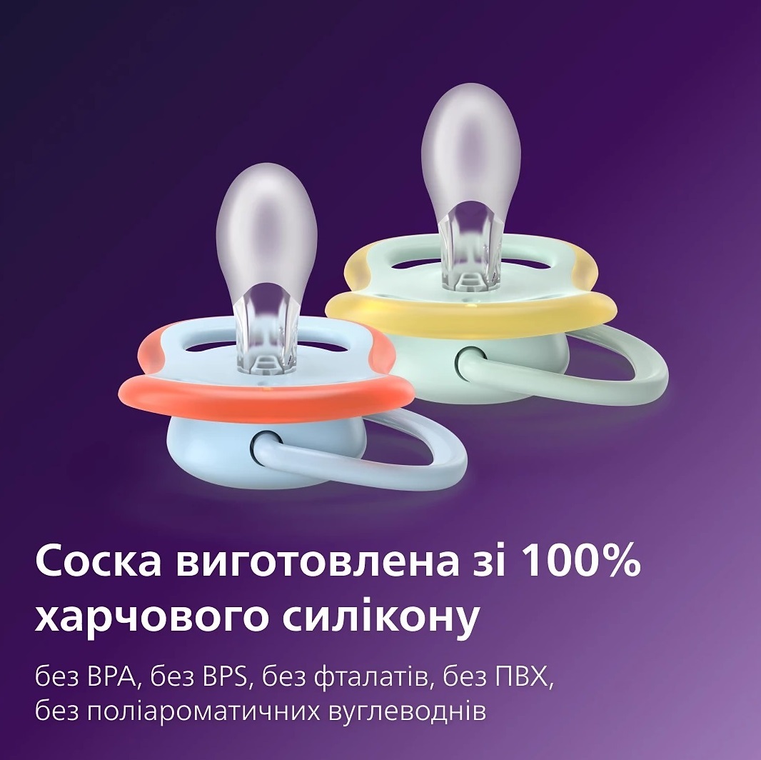 Пустышка Philips Avent Ultra Air, 0-6 мес. 2шт, унисекс (SCF087/02) фото 10