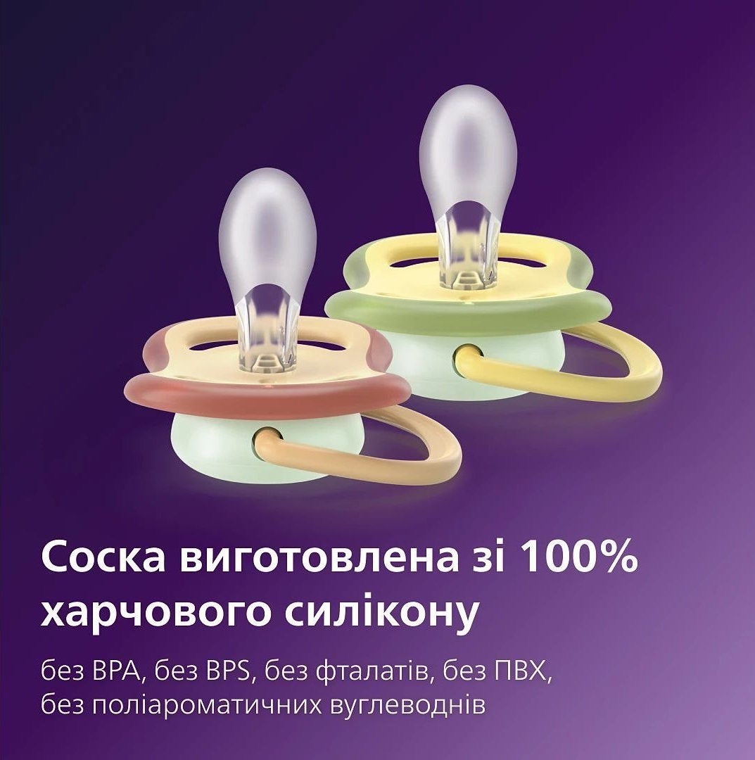 Пустушка Philips Avent Ultra Air Нічна, 0-6 міс., 2 шт., унісекс (SCF376/27)фото11