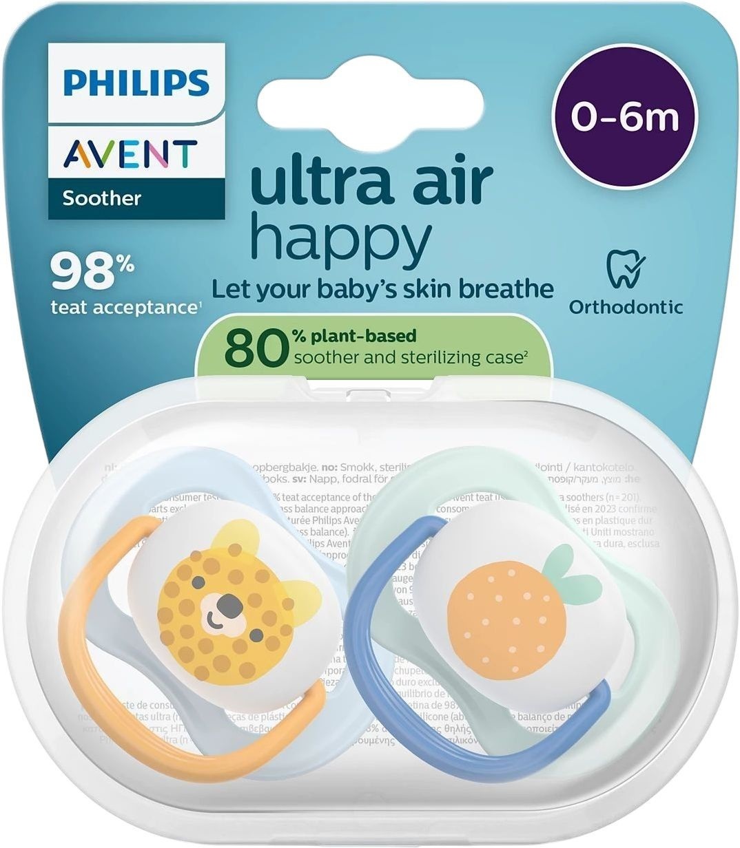 Пустушка Philips Avent Ultra Air, 0-6 міс., 2 шт., для хлопчиків (SCF080/23)фото