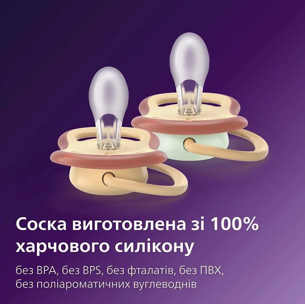 Пустышка Philips Avent Ultra Air, 0-6 мес., 2 шт, унисекс. (SCF087/09) фото 12