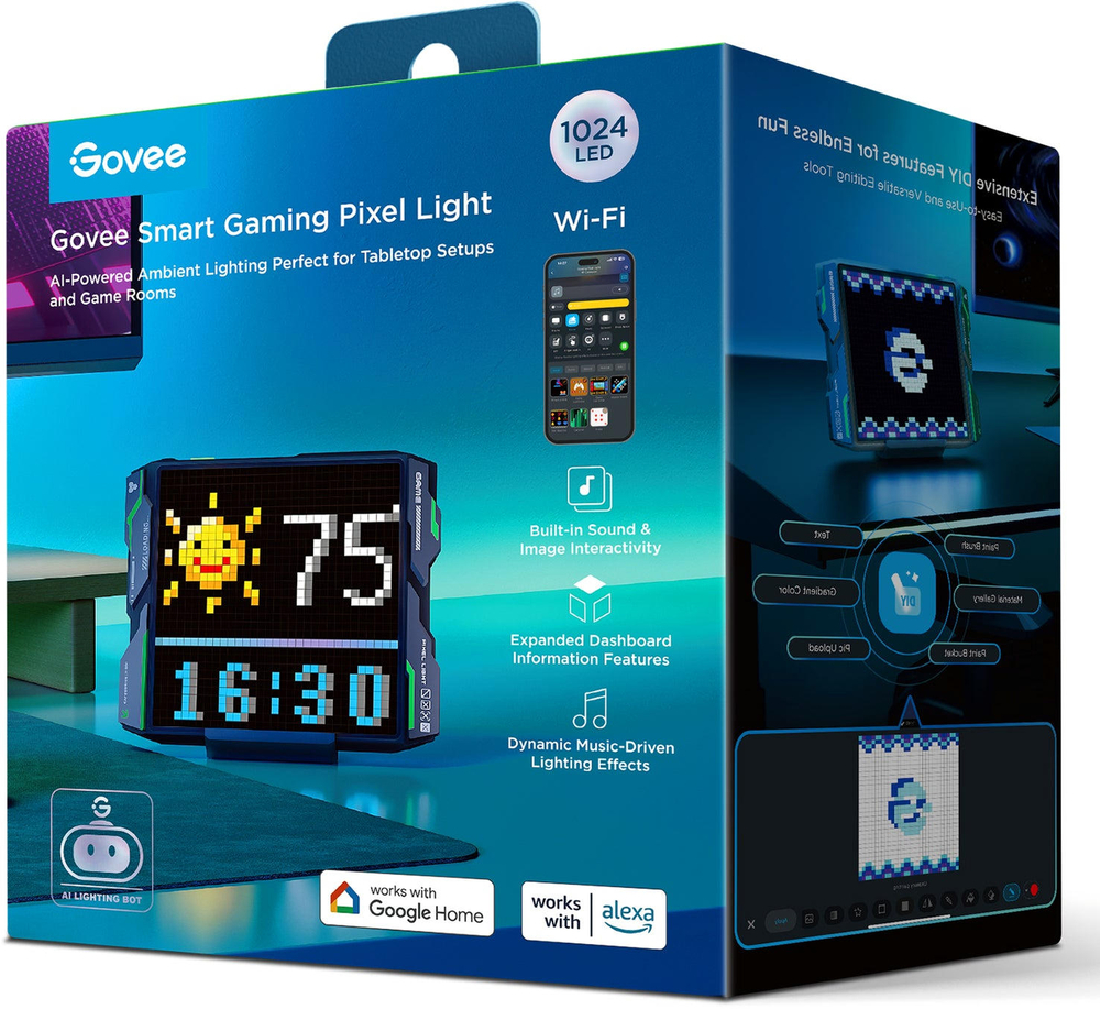 Піксельний екран Govee H8630 LED Gaming Pixel Light 32x32 Pixels, сірий (H8630C81)фото