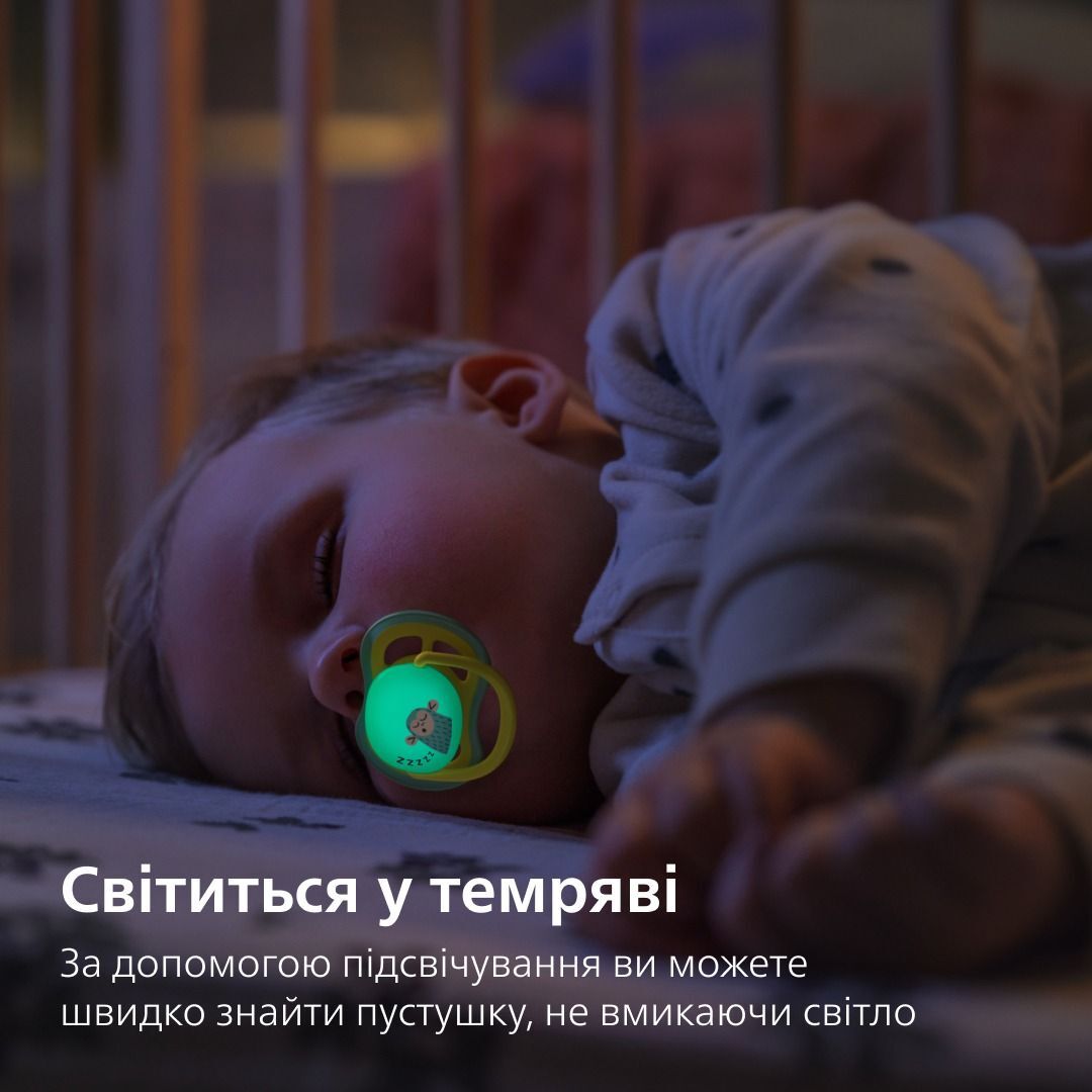 Пустышка Philips Avent Ultra Air, Ночная 18+ мес., унисекс, 2 шт. (SCF376/32) фото 4