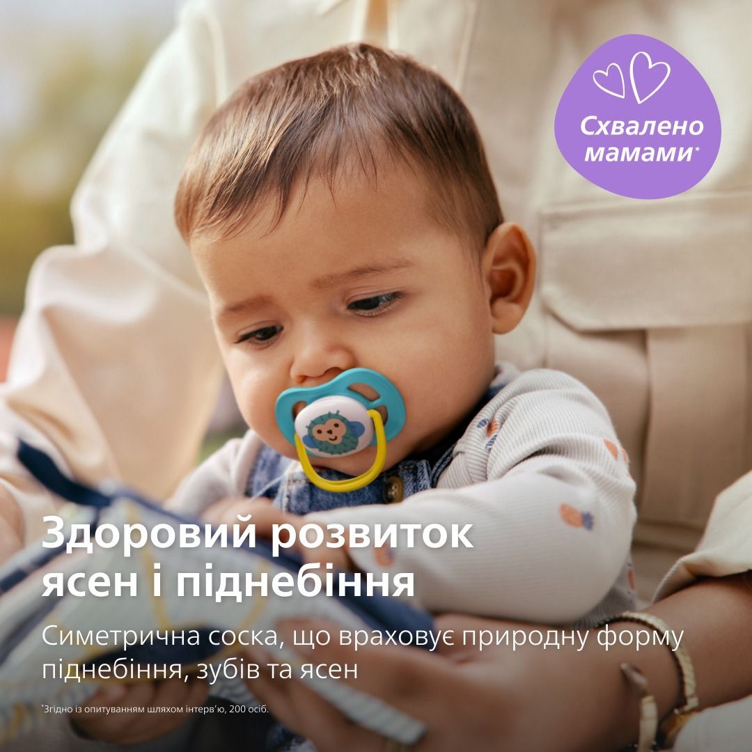 Пустышка Philips Avent Ultra Air, 6-18 мес., 2 шт., для мальчиков (SCF080/26) фото 7