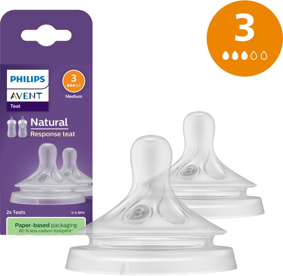 Соска Philips Avent Natural Природный поток, 1мес+, 2 шт (SCY963/02) фото 