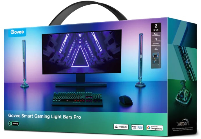 Набір адаптивного підсвічування Govee H6048 Gaming Light Bars Pro, чорний (H8048C81)фото