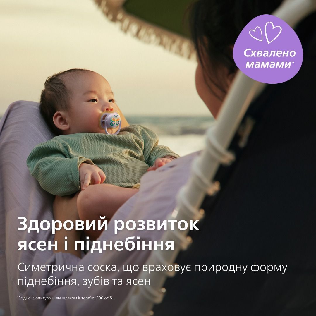 Пустышка Philips Avent Ultra Air, 0-6 мес., 2 шт, для девочек (SCF087/04) фото 6