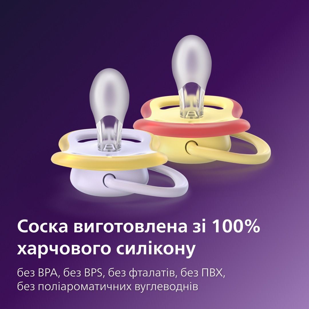 Пустышка Philips Avent Ultra Air, 0-6 мес., 2 шт, для девочек (SCF087/04) фото 11