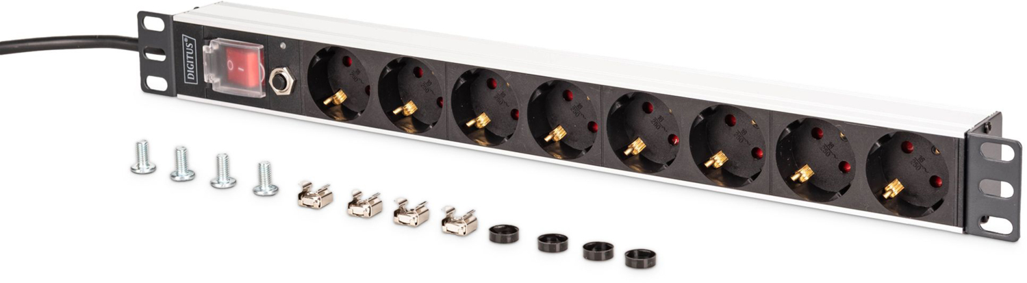 Устройство распределения электропитания DIGITUS 1U, 8xSchuko, 16A, 250V (DN-95436) фото