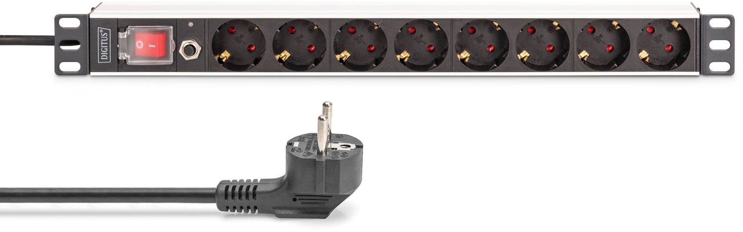 Устройство распределения электропитания DIGITUS 1U, 8xSchuko, 16A, 250V (DN-95436) фото