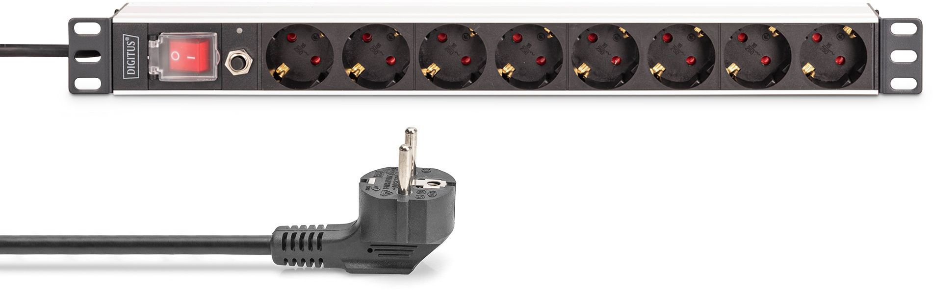 Устройство распределения электропитания DIGITUS 1U, 8xSchuko, 16A, 250V (DN-95436) фото 2