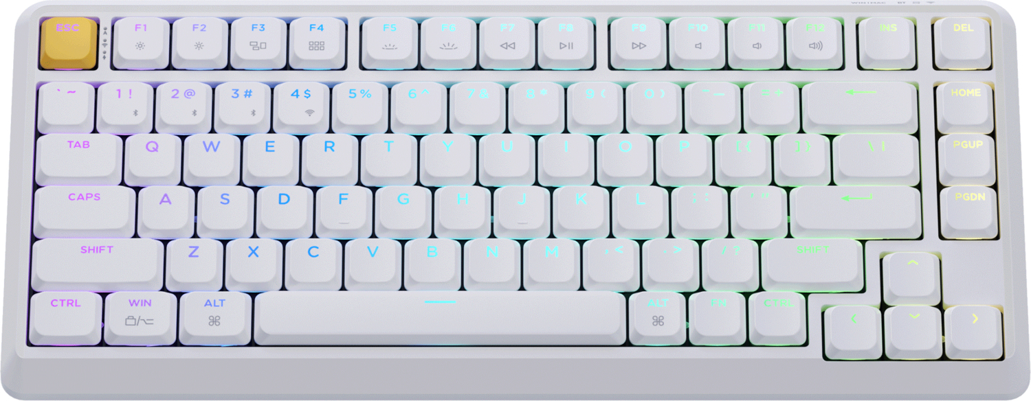 Клавіатура Keychron J1 WL/BT/USB-A EN/UKR White (J1-Q1-UA)фото