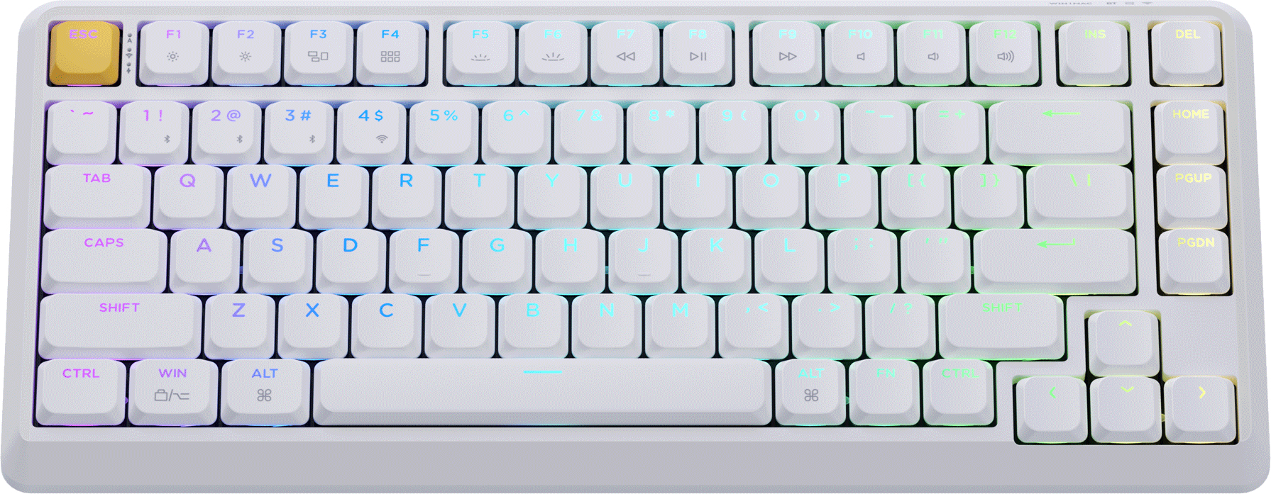 Клавиатура Keychron J1 WL/BT/USB-A EN/UKR White (J1-Q4-UA) фото 2