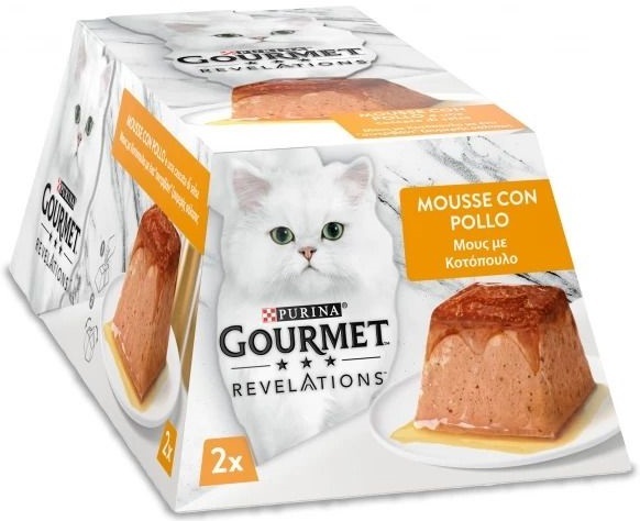 Вологий корм для дорослих котів Gourmet Revelations Мус з куркою та підливкою 2*57 гфото