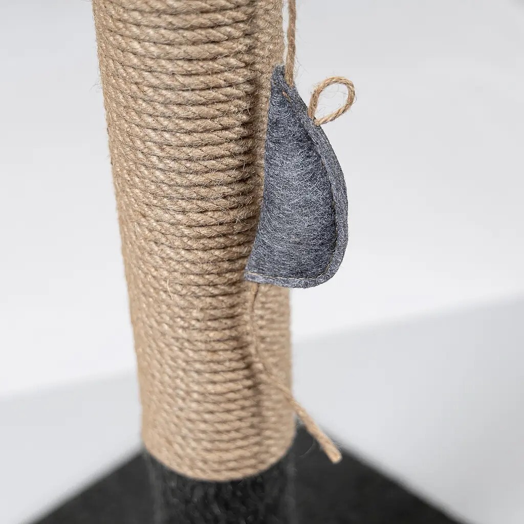 Когтеточка Природа Мими джут искусственный мех Grey 36x36x64 см фото 3