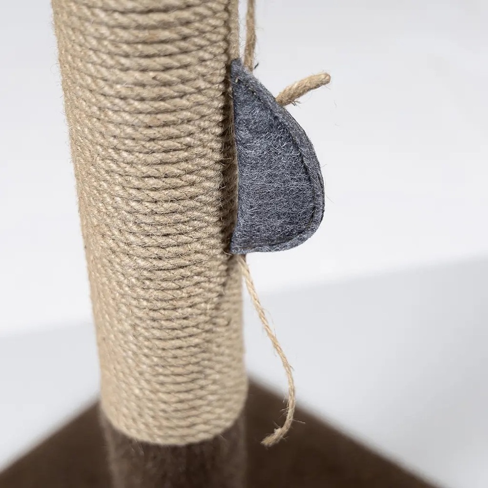 Когтеточка Природа Мими джут искусственный мех Brown 36x36x64 см фото 