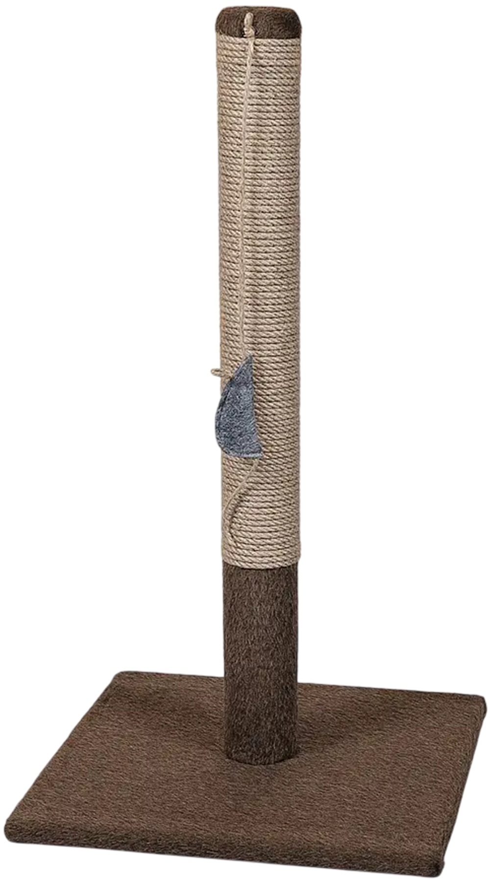 Когтеточка Природа Мими джут искусственный мех Brown 36x36x64 см фото 