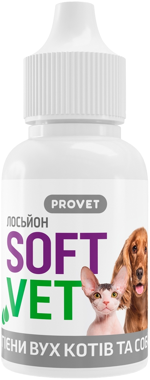 Лосьйон для гігієни вух для котів і собак Provet Softvet від сірки ексудату та інфекцій 15 млфото