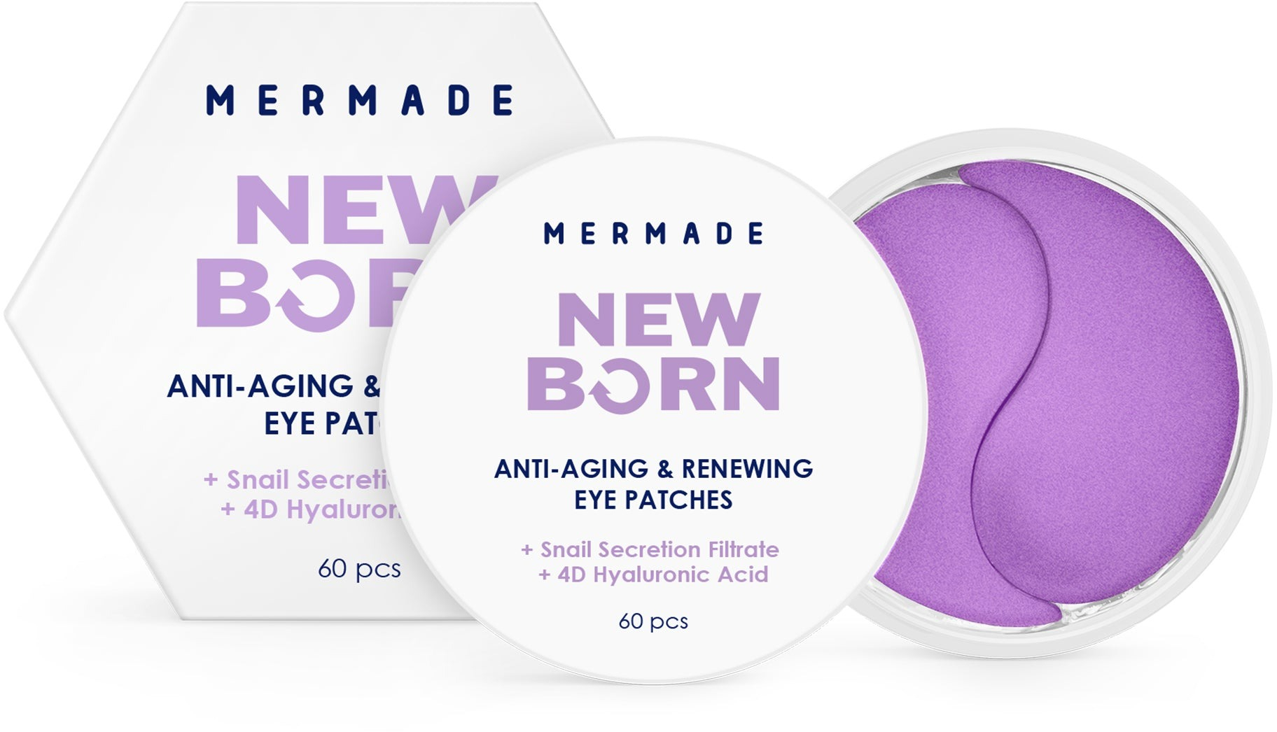 Омолоджуючі гідрогелеві патчі під очі Mermade Snail Secretion Filtrate &amp; 4D Hyaluronic Acid, 60 штфото