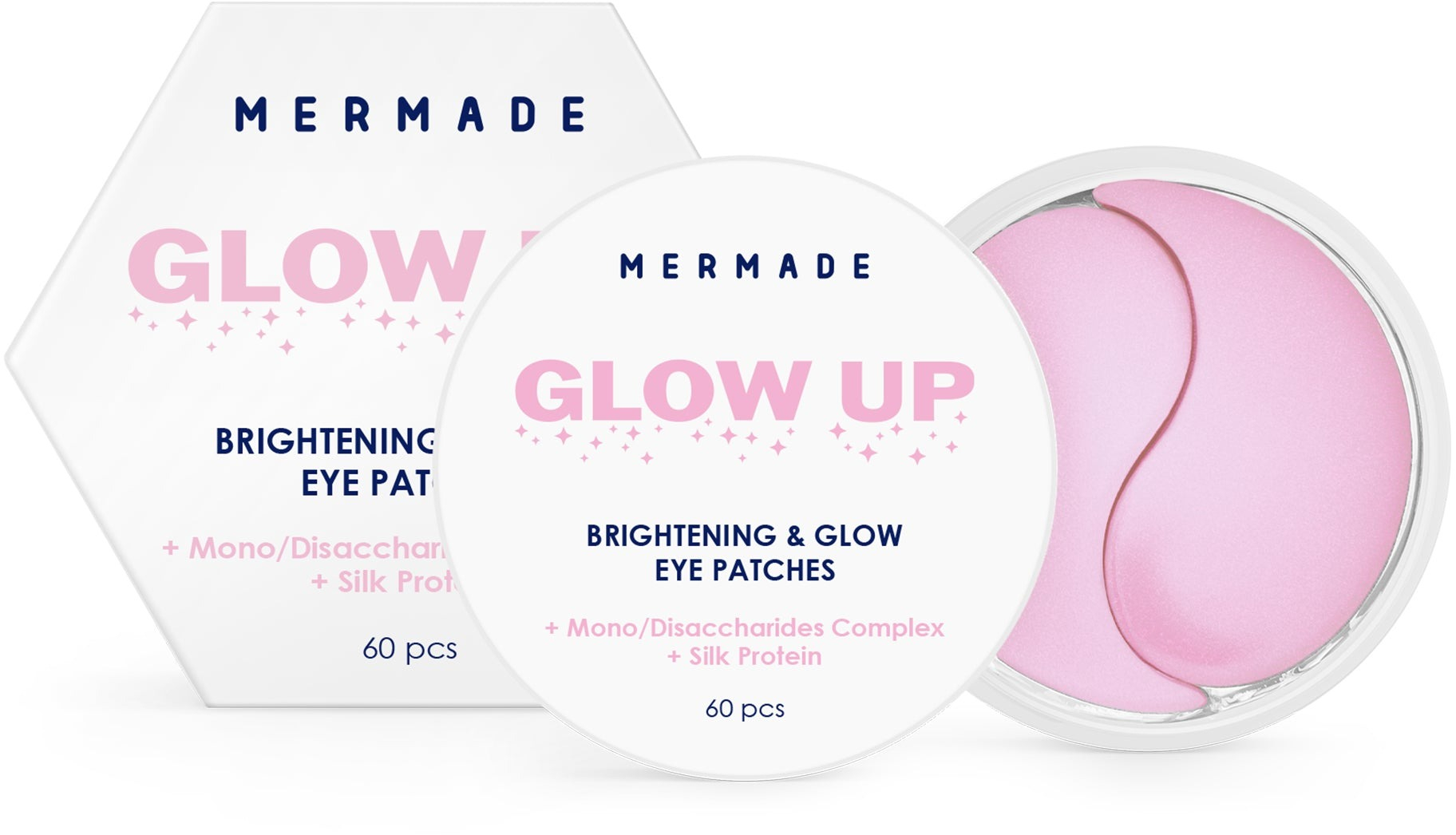 Освітлючі гідрогелеві патчі під очі Mermade Silk protein &amp; Mono- and Disaccharies complex 60 штфото