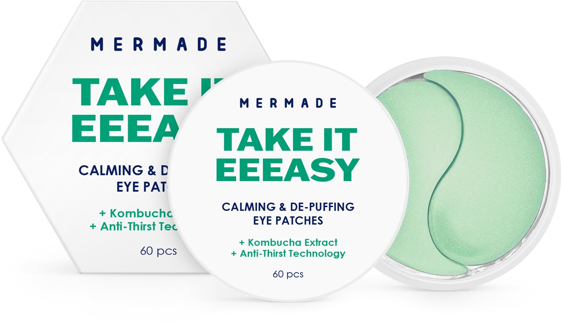 Тонізуючі гідрогелеві патчі під очі Mermade Kombucha extract & Аnti-thirst technology 60 штфото3