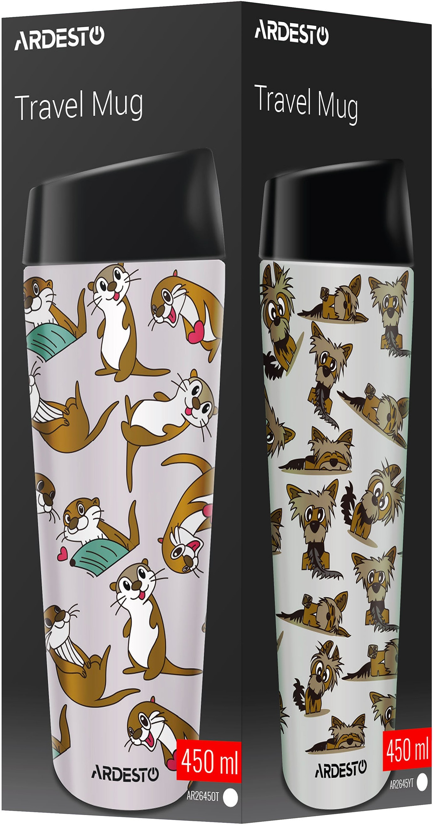 Термокухоль ARDESTO Coffee Time Yorkie 450мл, нержавіюча сталь, бежевий (AR2645YT)фото