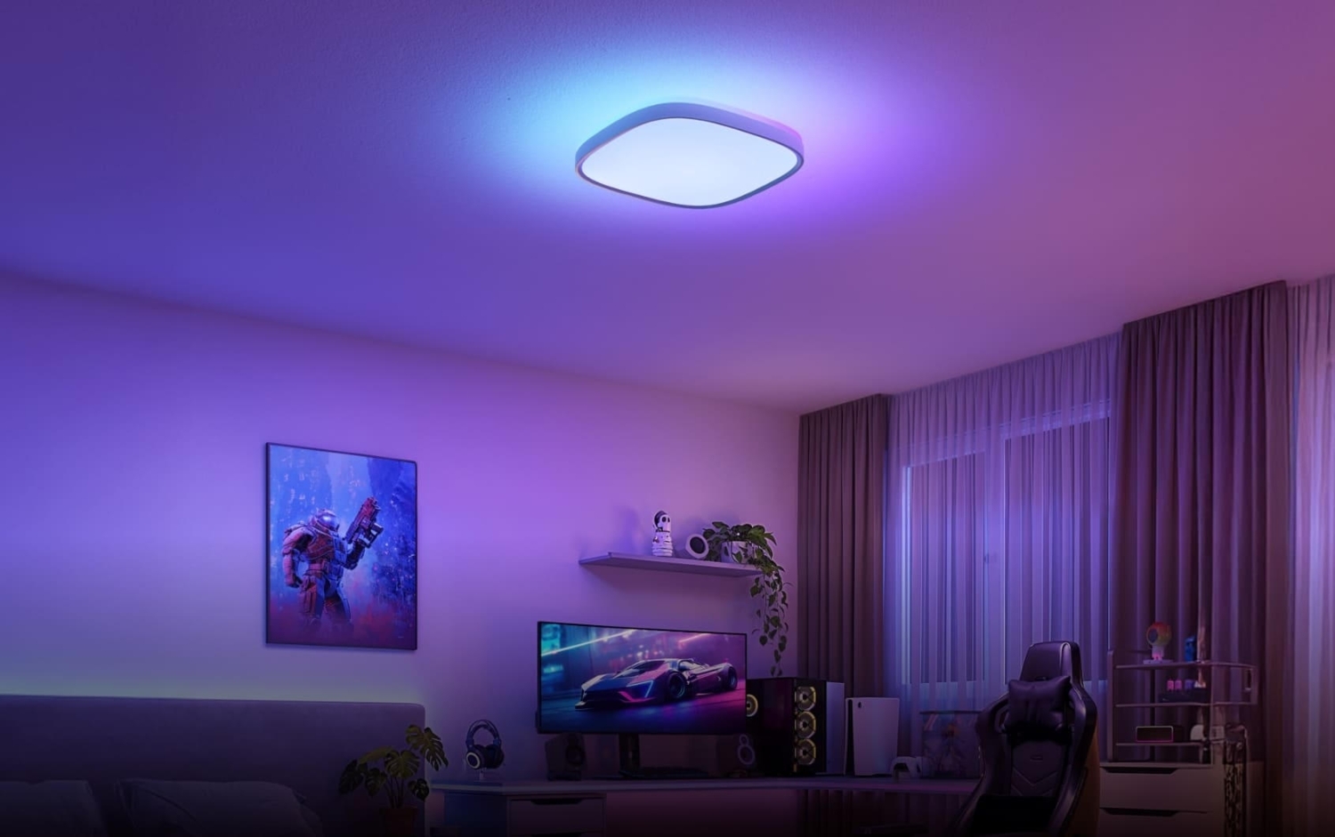 Світильник стельовий Govee Smart Square Ceiling Light 30cm, білий (H80A4C01)фото