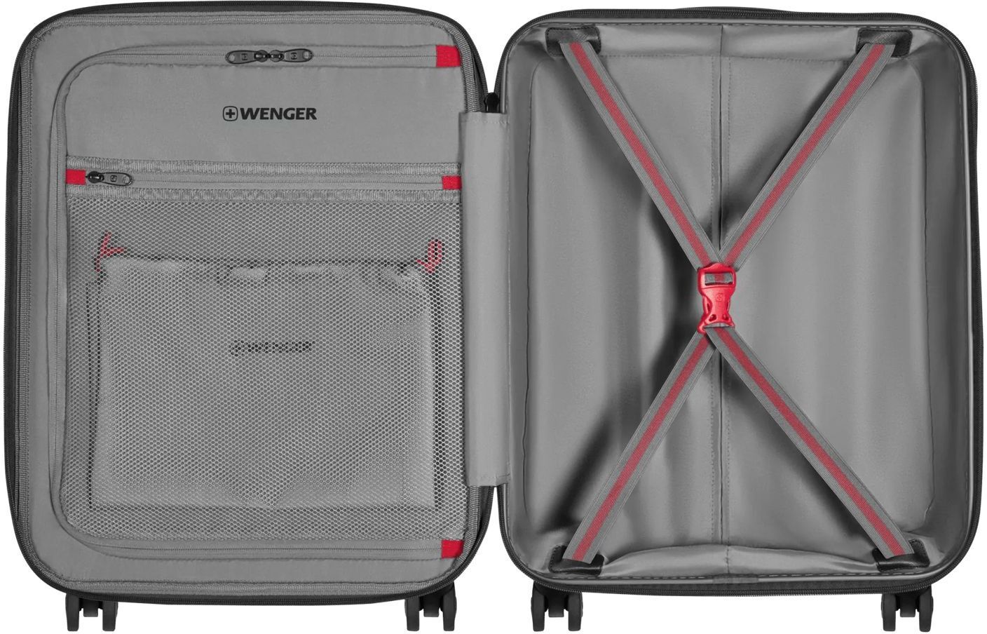 Валіза Wenger Motion, малий, пластик, 4 колеса, сірийфото5