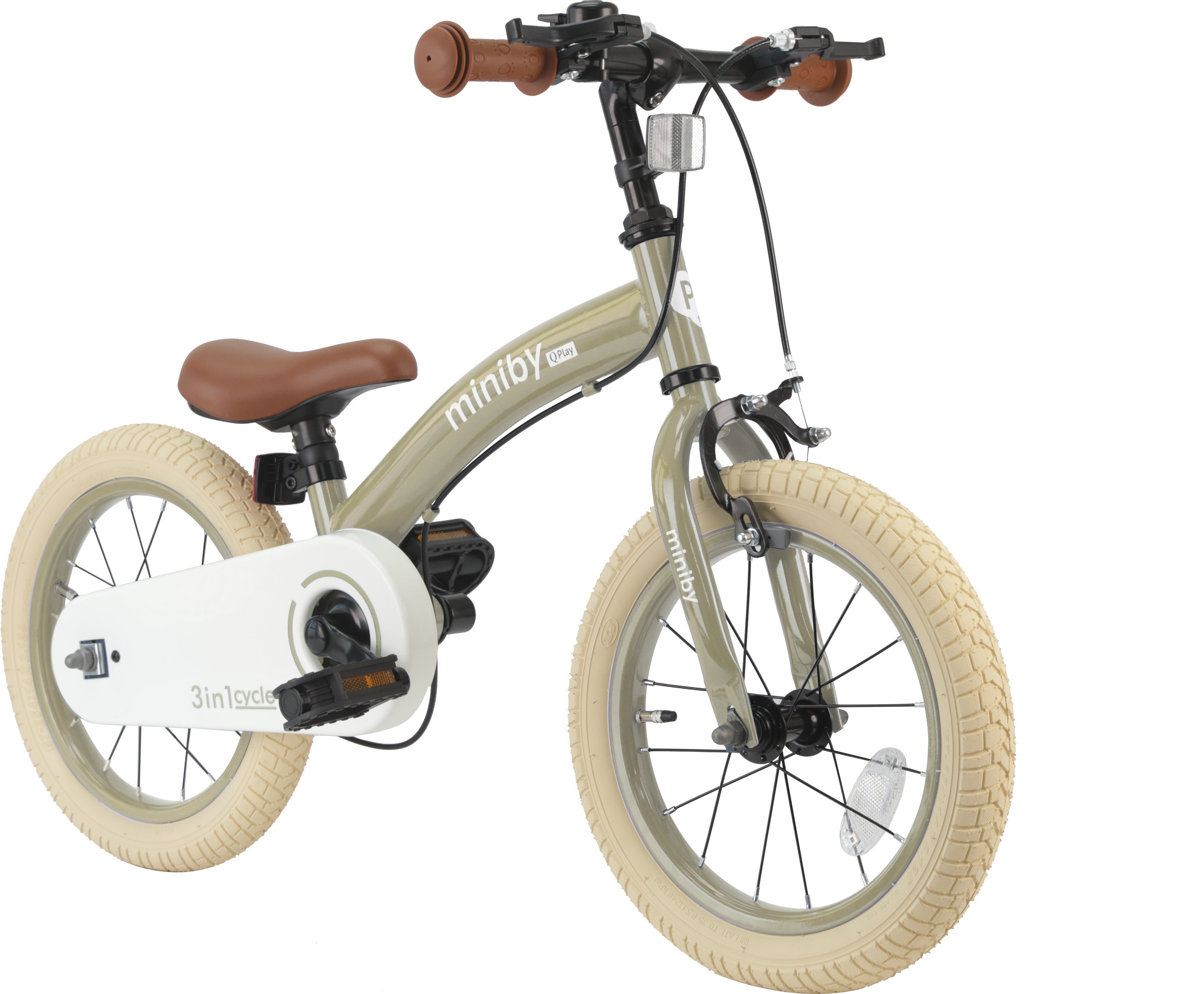 Велосипед - беговел Miniby 3в1/14" Grey-Green (CB01MiniBy14GreyGreen) фото 3