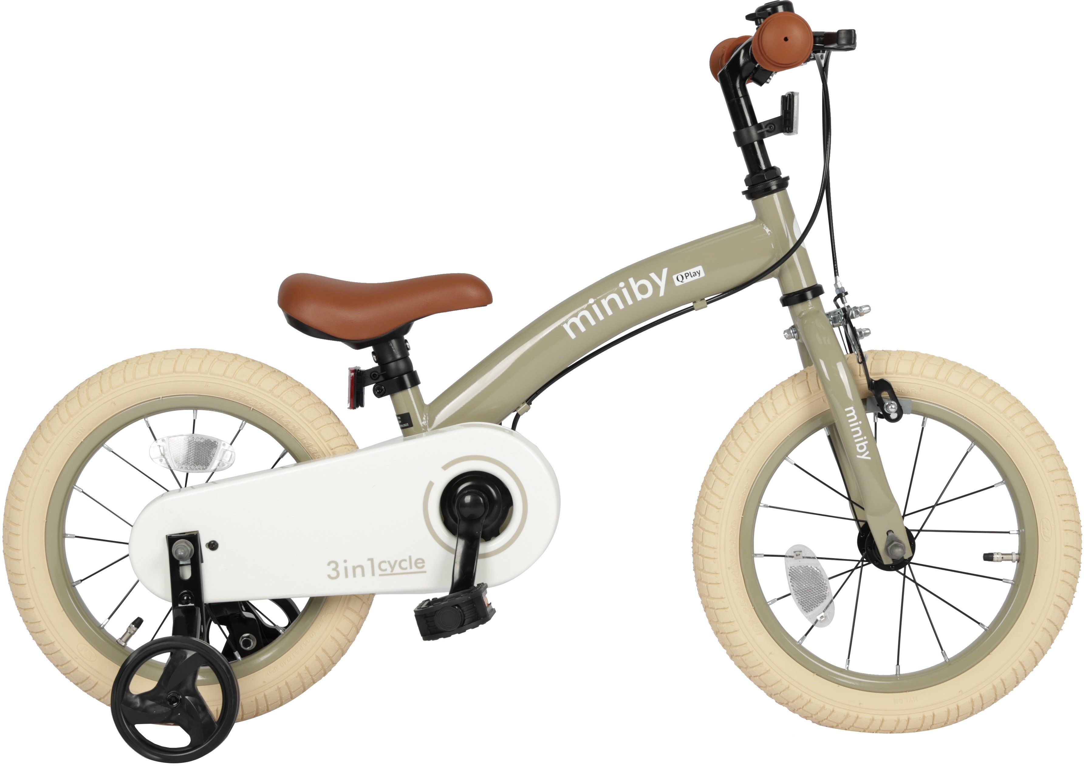 Велосипед - беговел Miniby 3в1/14" Grey-Green (CB01MiniBy14GreyGreen) фото 2