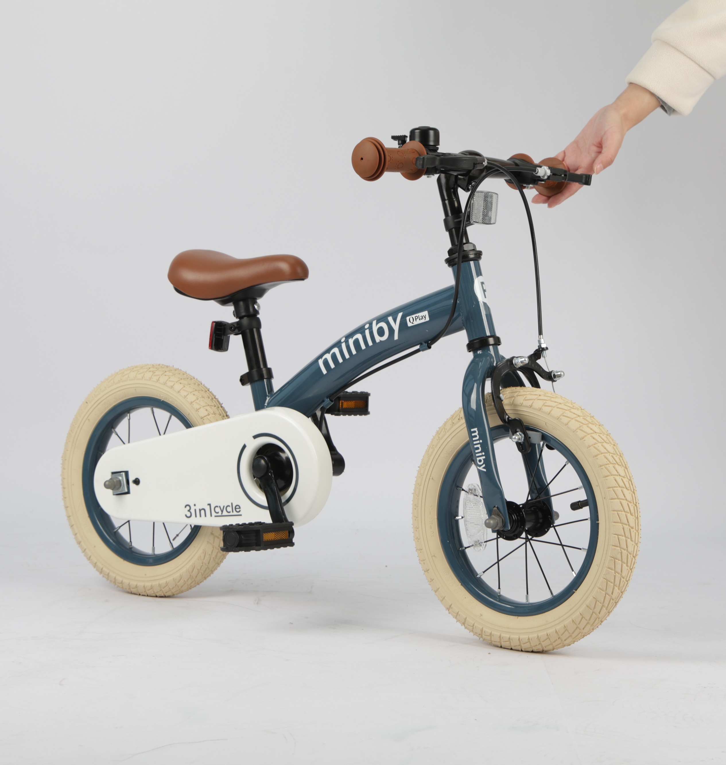 Велосипед - беговел Miniby 3в1/12" Grey-Blue (CB02MiniBy12Grey-Blue) фото 6