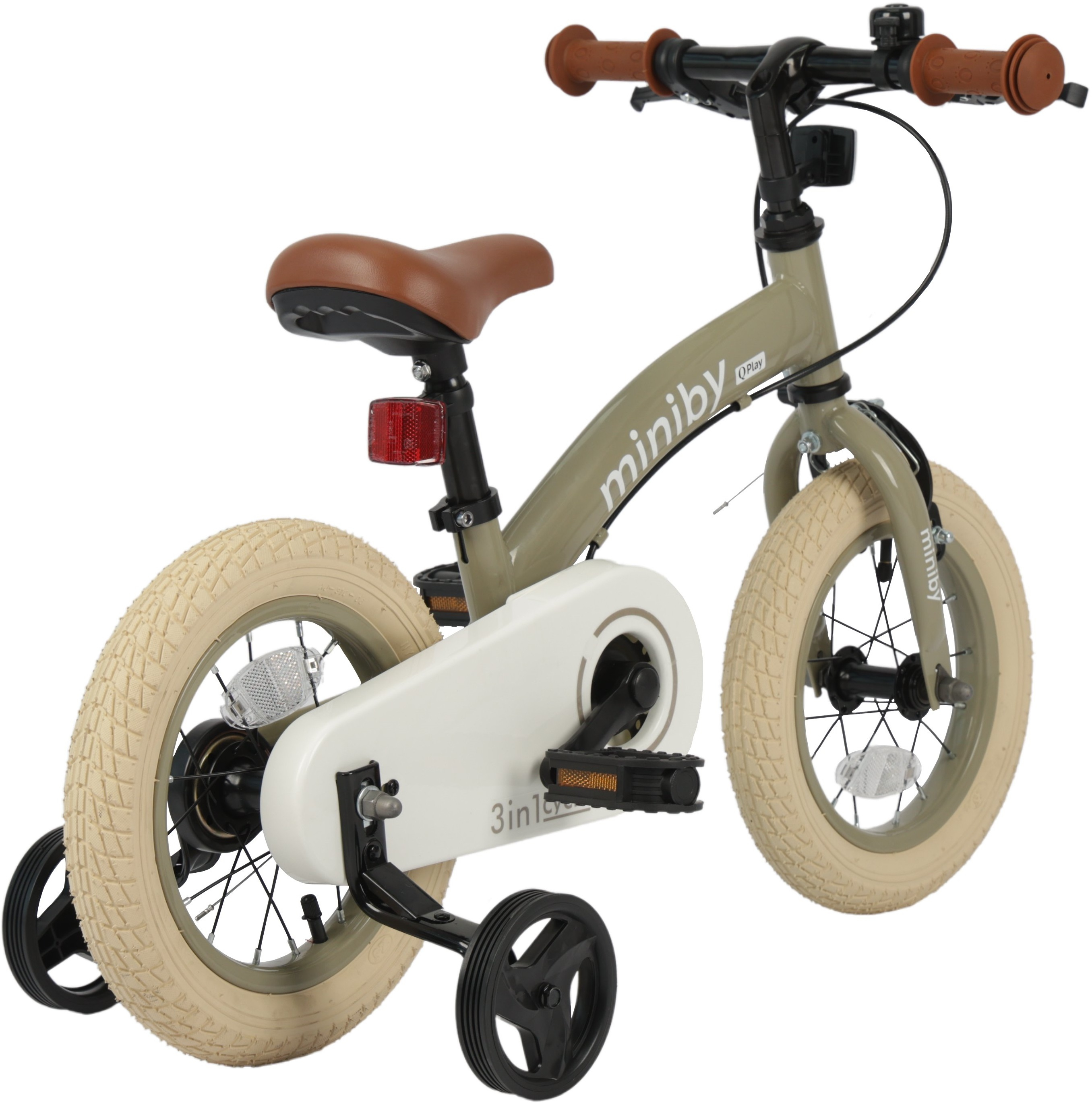 Велосипед - беговел Miniby 3в1/12" Grey-Green (CB02MiniBy12Grey-Green) фото 4