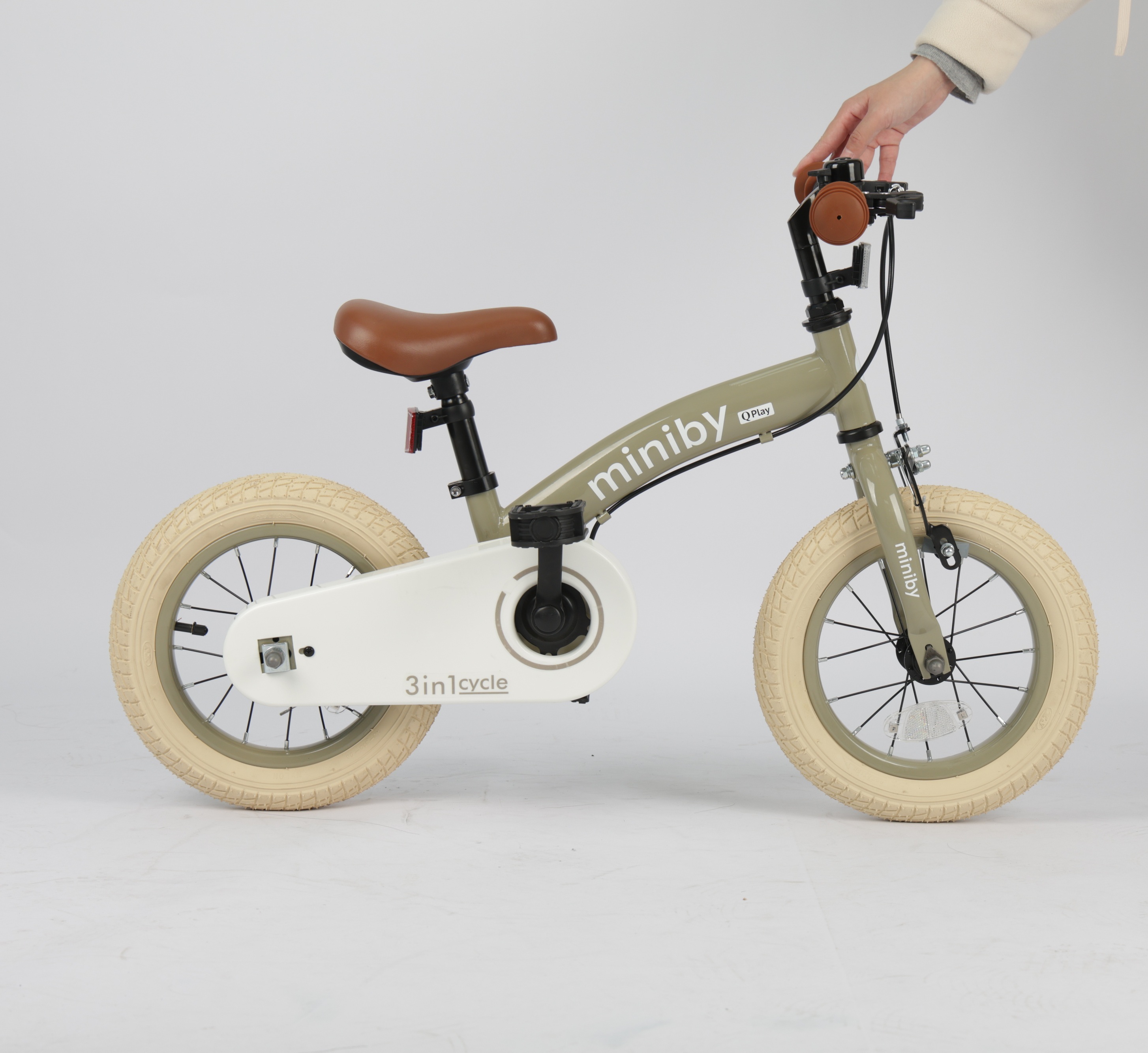 Велосипед - беговел Miniby 3в1/12" Grey-Green (CB02MiniBy12Grey-Green) фото 9