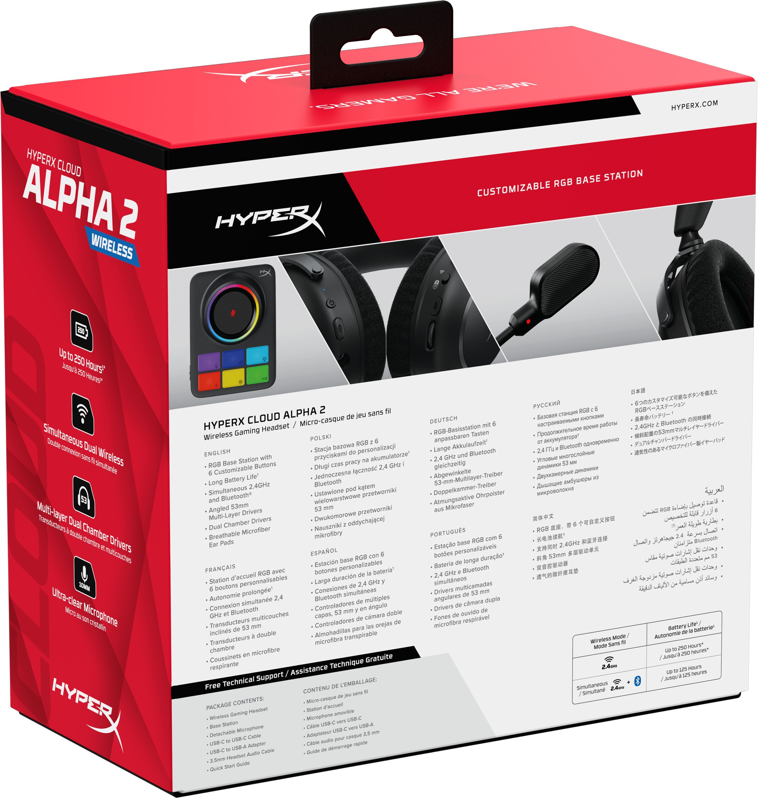 Ігрова гарнітура HyperX Cloud Alpha 2 Wireless Black (AJ5C7AA)фото13