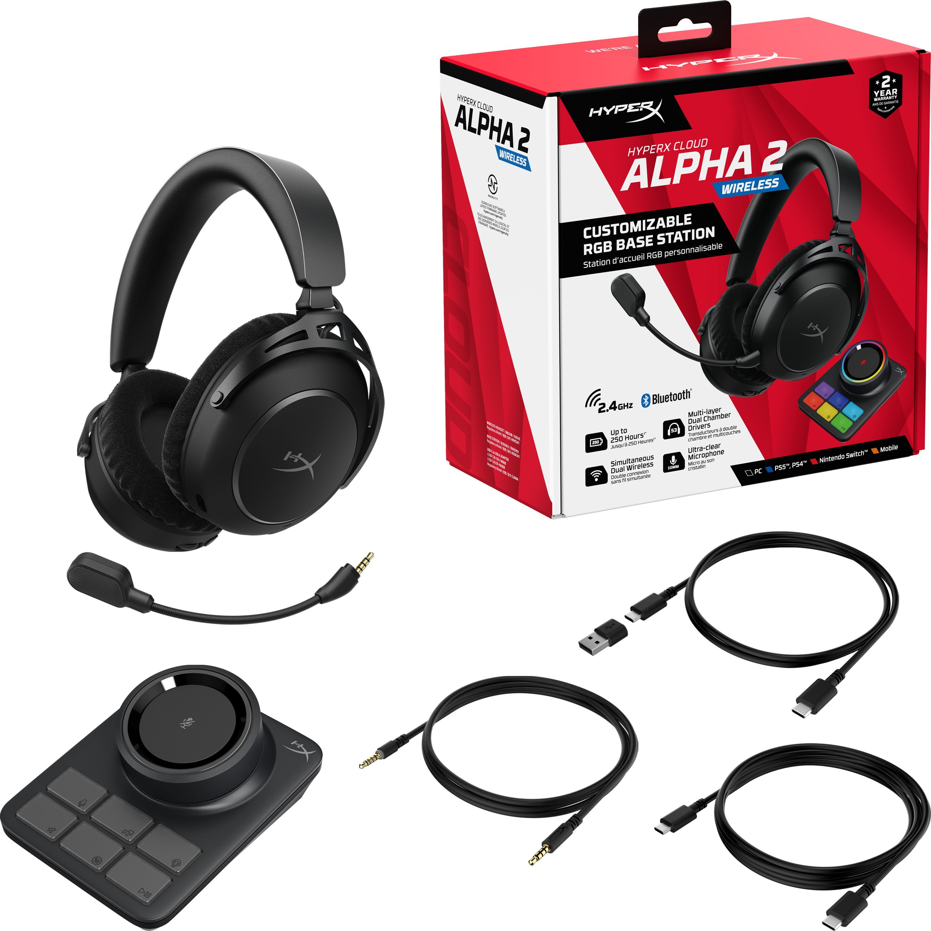 Ігрова гарнітура HyperX Cloud Alpha 2 Wireless Black (AJ5C7AA)фото10