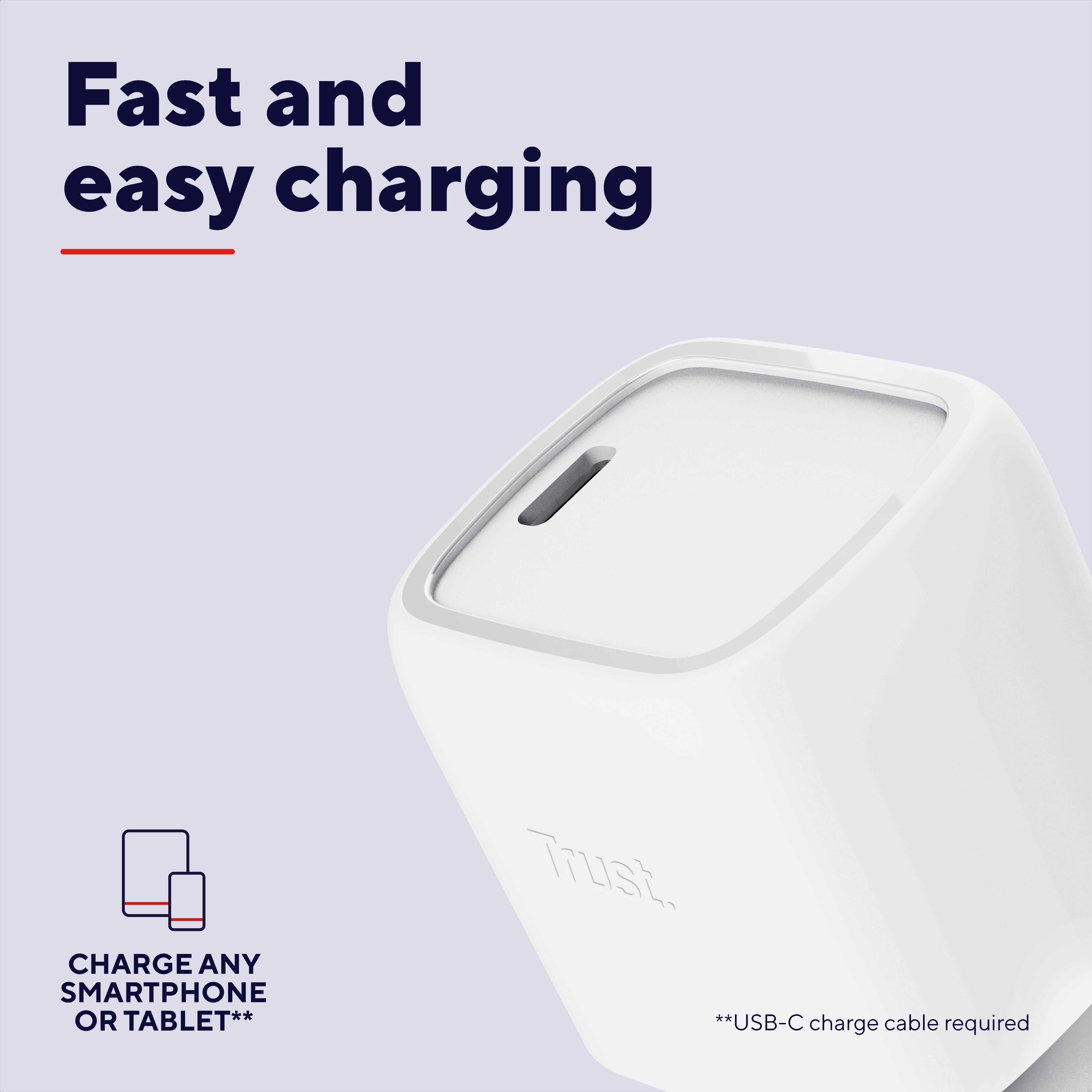 Зарядное устройство сетевое Trust Maxo 30Вт, GaN, USB-C, PD/PPS, White (25520_TRUST) фото 10