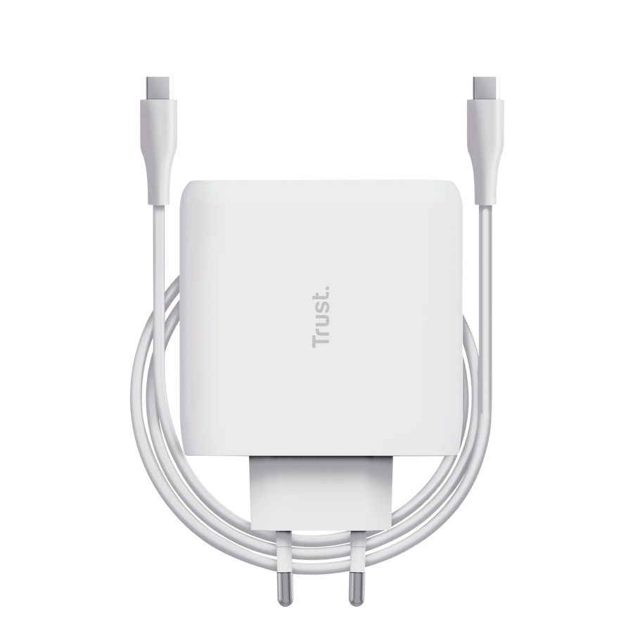 Сетевое зарядное устройство Trust Maxo 100Вт, GaN, USB-C ,PD/PPS, White (25140_TRUST) фото 2