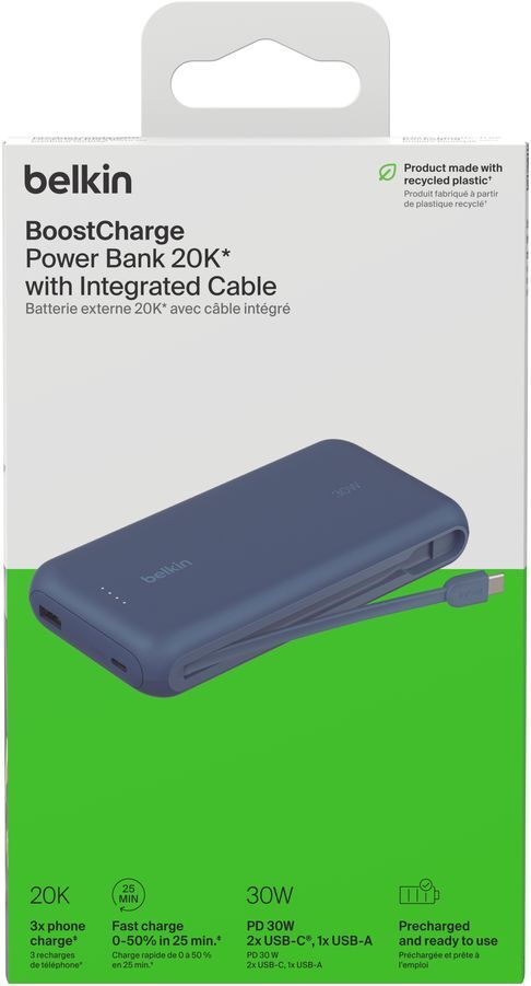 Портативний акумулятор Belkin 20000mAh, 30W USB-C Blue (BPB024HQBL)фото8