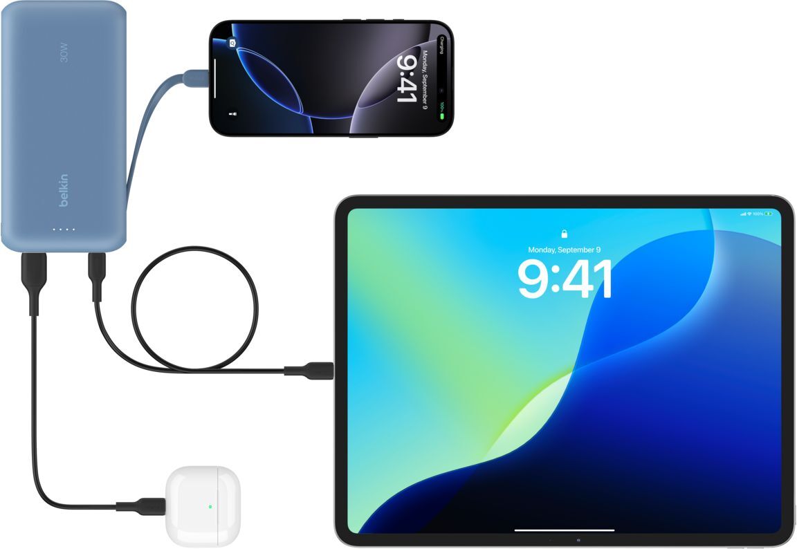 Портативний акумулятор Belkin 20000mAh, 30W USB-C Blue (BPB024HQBL)фото9