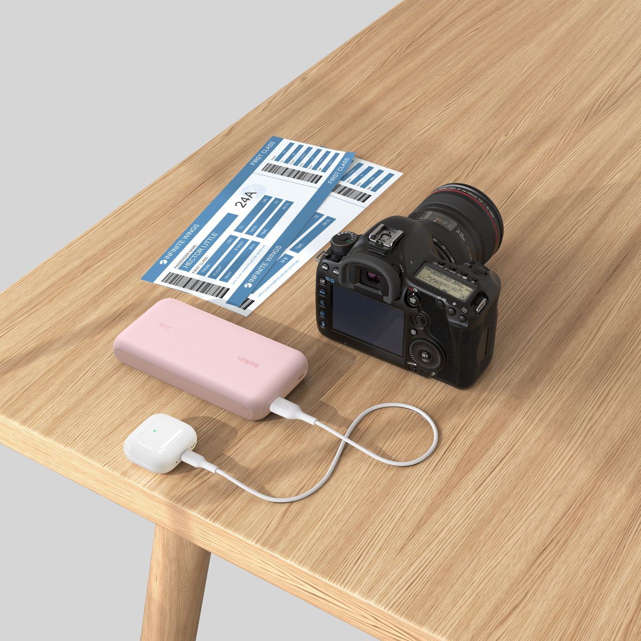 Портативний акумулятор Belkin 20000mAh, 30W USB-C Pink (BPB024HQPK)фото