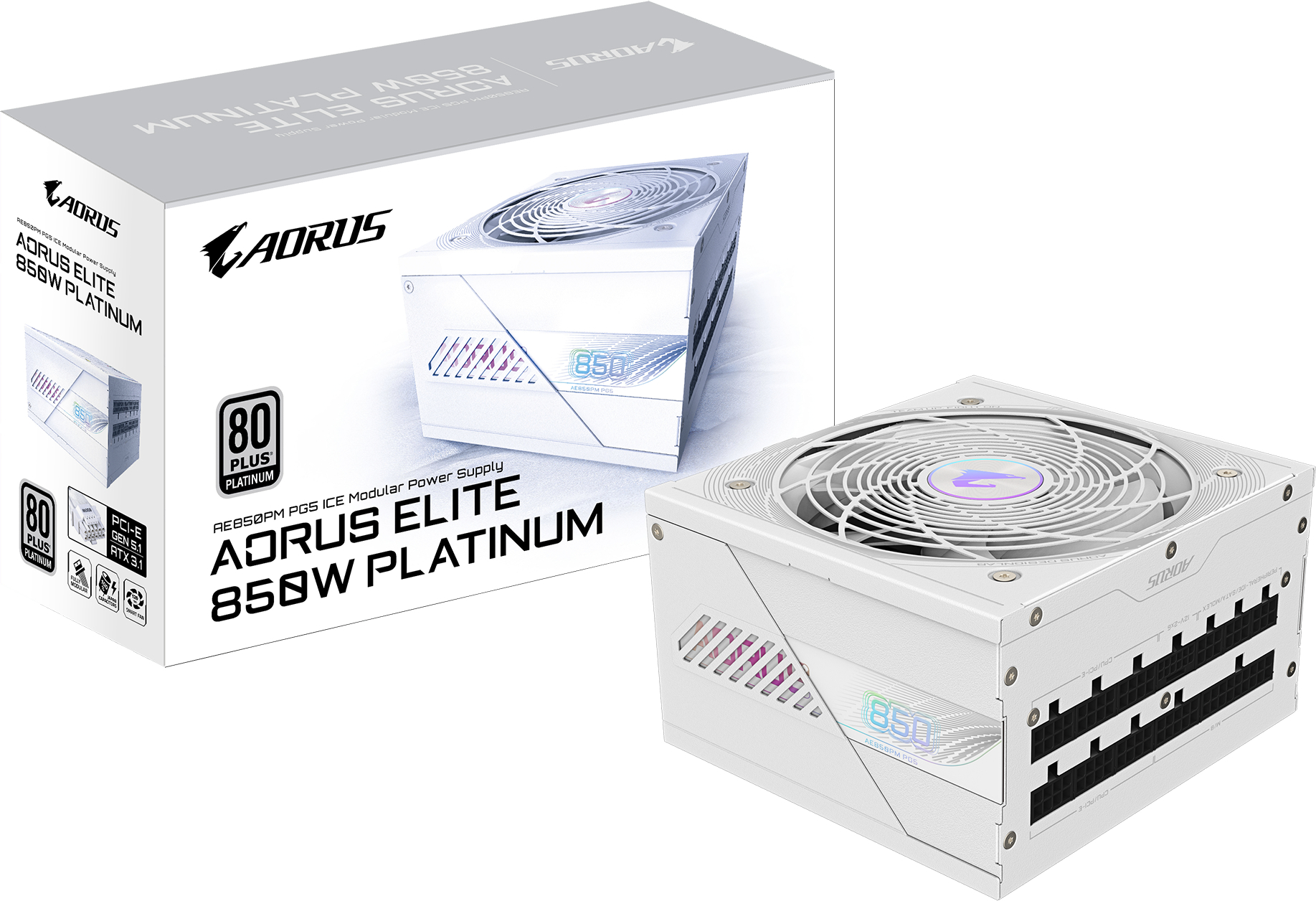 Блок живлення GIGABYTE 850W GP-AE850PM PG5 ICE (GP-AE850PM PG5 ICE)фото