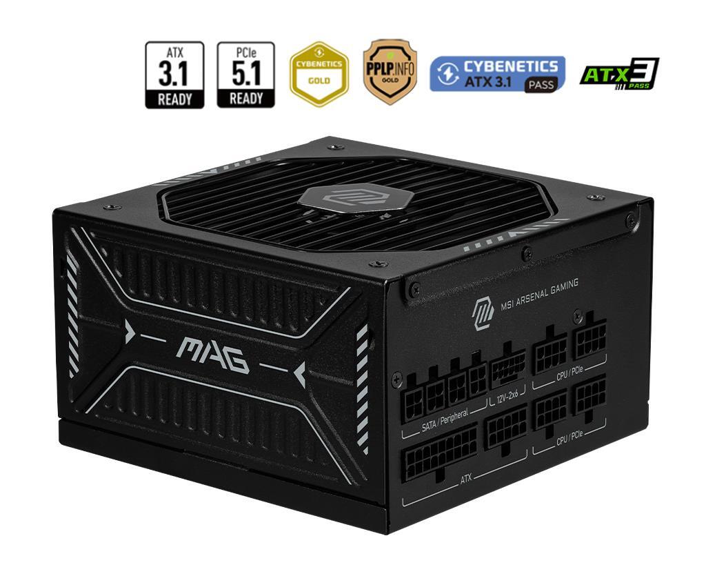 Блок живлення MSI 1000W MAG A1000GLS PCIE5 (MAG A1000GLS PCIE5)фото2
