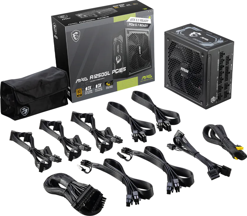 Блок питания MSI 1250W MAG A1250GL PCIE5 (MAG A1250GL PCIE5) фото 