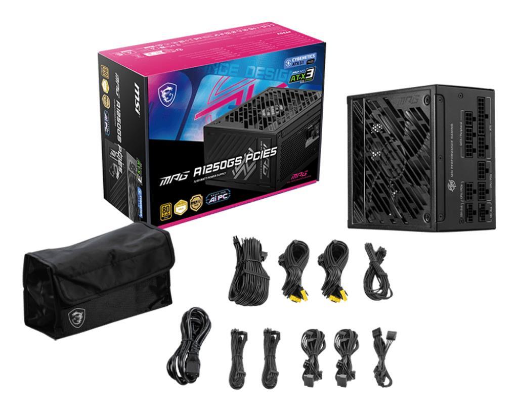 Блок питания MSI 1250W MPG A1250GS PCIE5 (MPG A1250GS PCIE5) фото 5