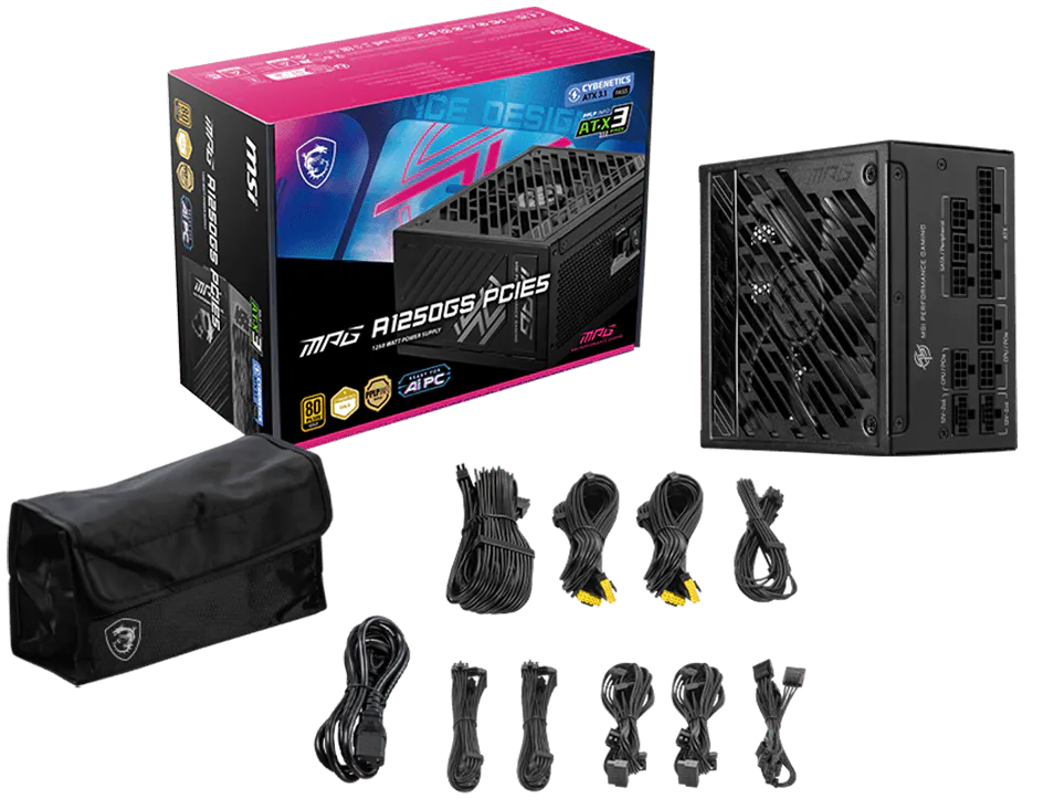 Блок питания MSI 1250W MPG A1250GS PCIE5 (MPG A1250GS PCIE5) фото 