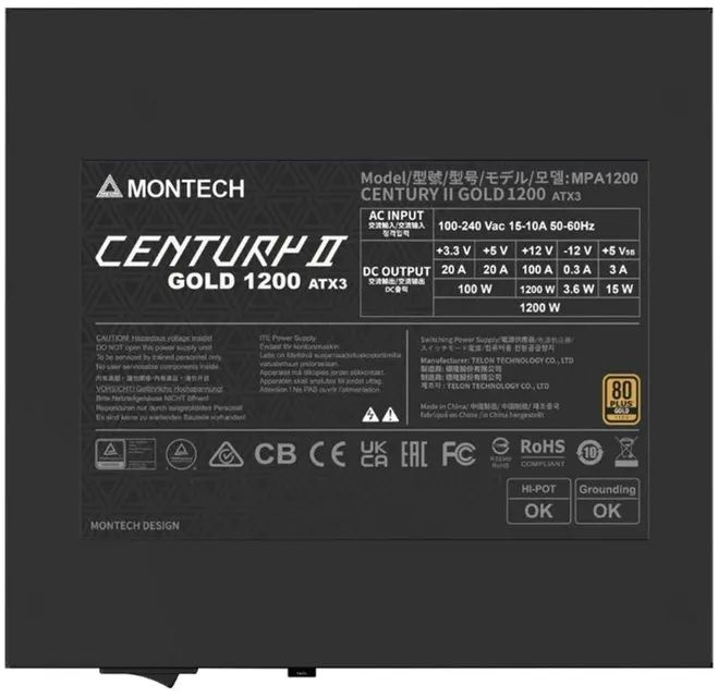 Блок питания MONTECH 1200W CENTURY II 1200 (CENTURY II 1200) фото5