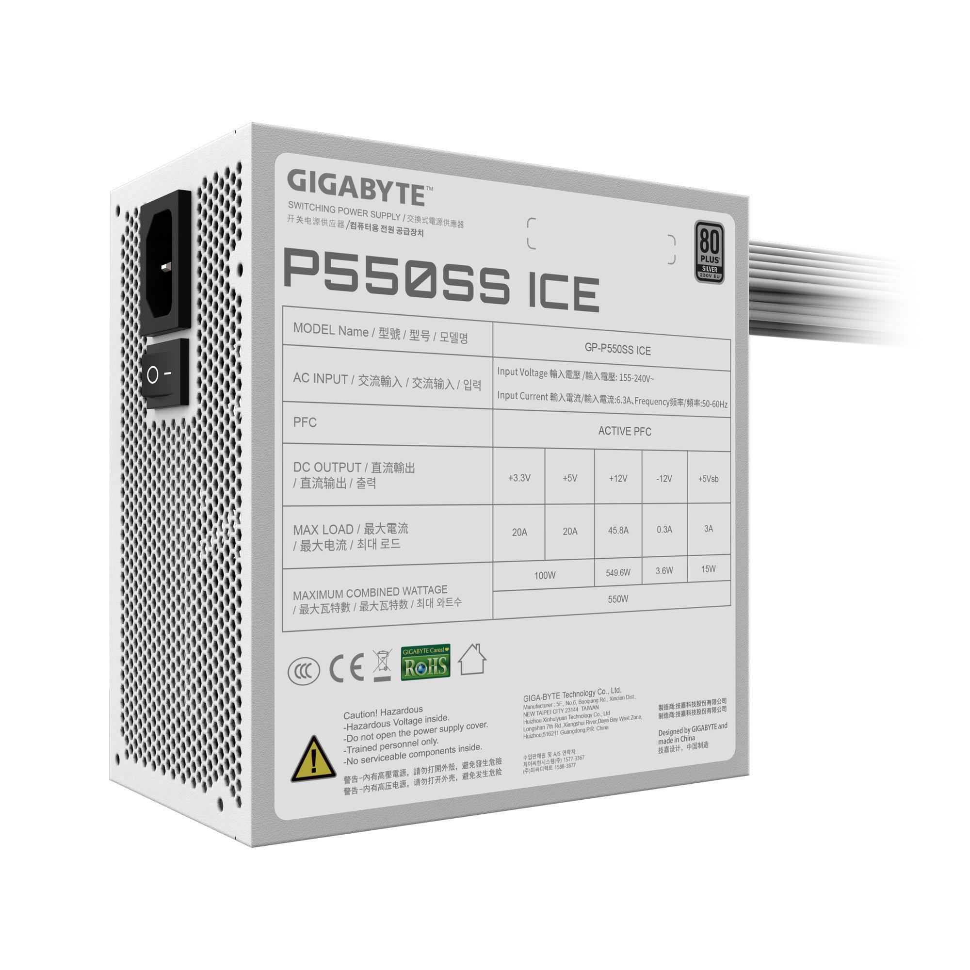 Блок живлення GIGABYTE 550W GP-P550SS ICE (GP-P550SS ICE)фото6