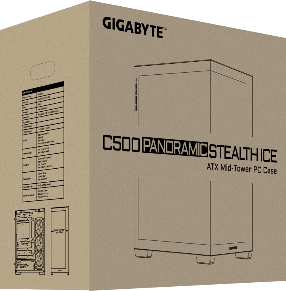 Корпус GIGABYTE C500 Panoramic Stealth Ice (GB-C500PI ST) фото 8
