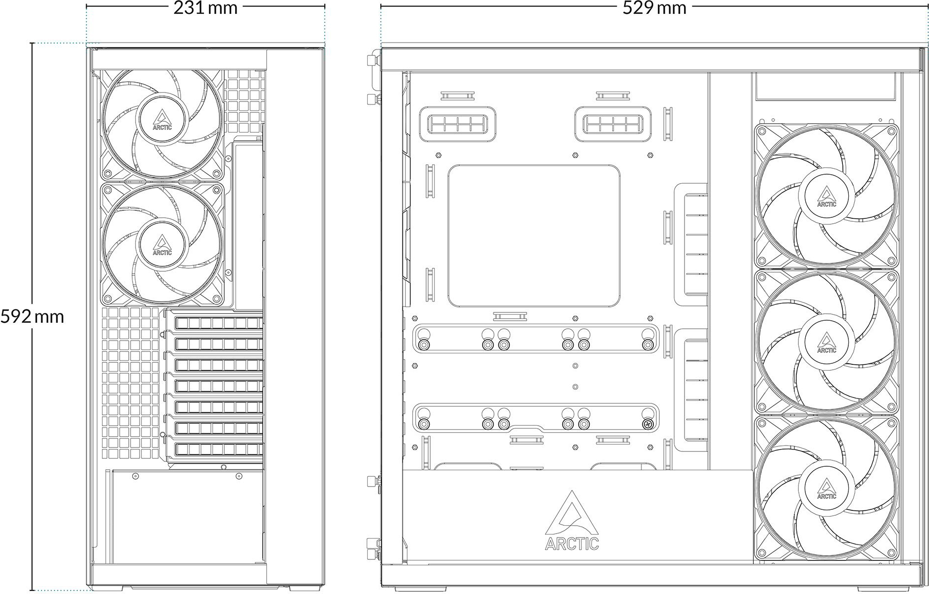Корпус ARCTIC Xtender White (ACPCC00014A)фото15